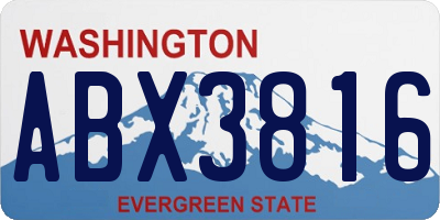 WA license plate ABX3816
