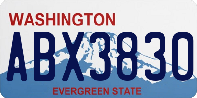 WA license plate ABX3830