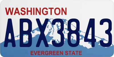 WA license plate ABX3843