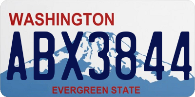 WA license plate ABX3844