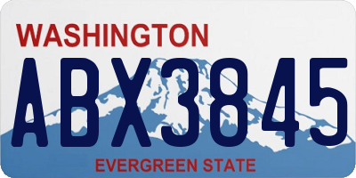 WA license plate ABX3845