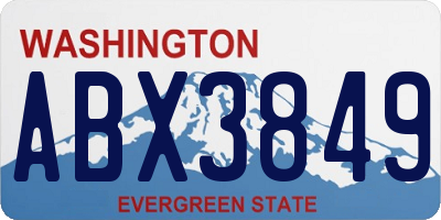 WA license plate ABX3849