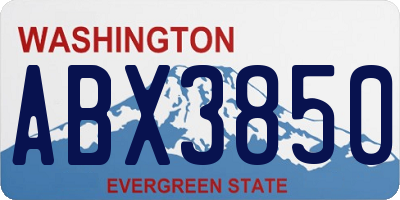 WA license plate ABX3850