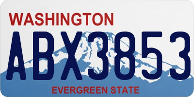 WA license plate ABX3853