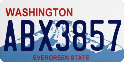 WA license plate ABX3857