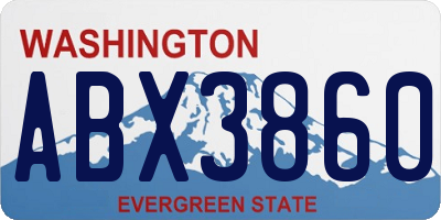 WA license plate ABX3860