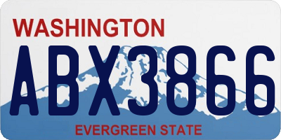 WA license plate ABX3866