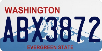 WA license plate ABX3872