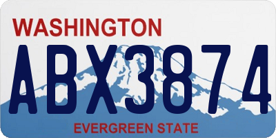 WA license plate ABX3874