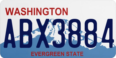 WA license plate ABX3884
