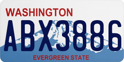 WA license plate ABX3886