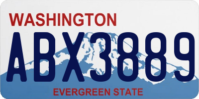 WA license plate ABX3889