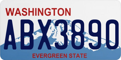 WA license plate ABX3890