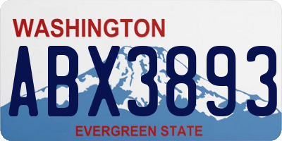 WA license plate ABX3893