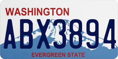 WA license plate ABX3894