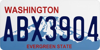 WA license plate ABX3904