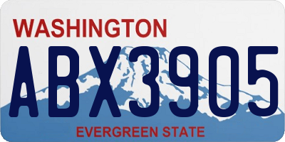 WA license plate ABX3905