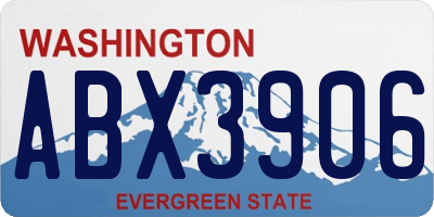 WA license plate ABX3906