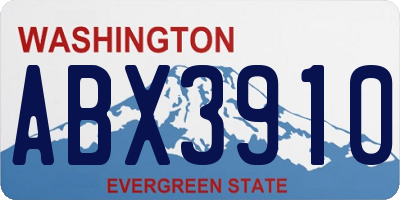 WA license plate ABX3910