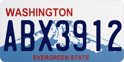 WA license plate ABX3912