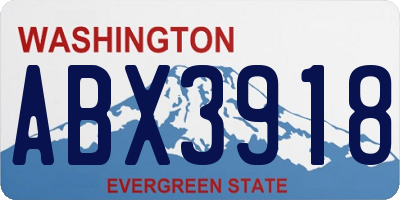 WA license plate ABX3918