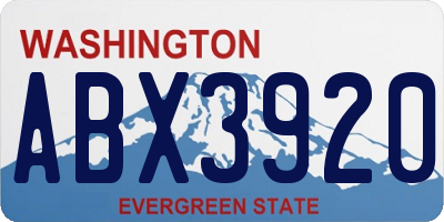 WA license plate ABX3920