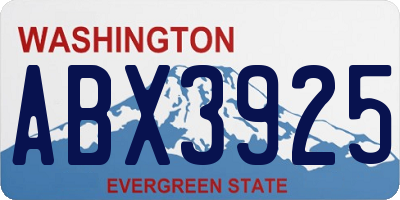 WA license plate ABX3925