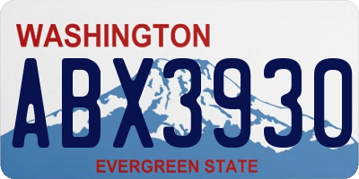 WA license plate ABX3930