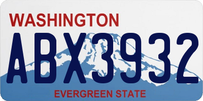 WA license plate ABX3932