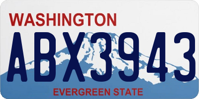 WA license plate ABX3943