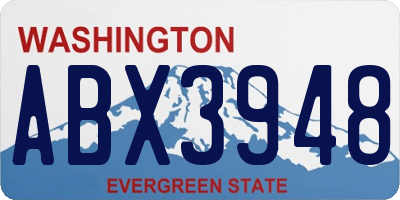 WA license plate ABX3948