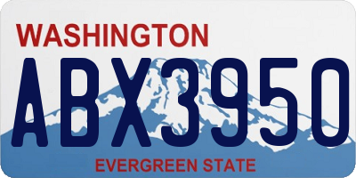 WA license plate ABX3950