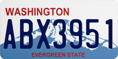 WA license plate ABX3951