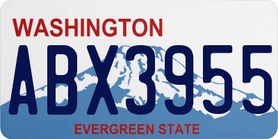 WA license plate ABX3955