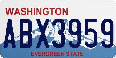 WA license plate ABX3959
