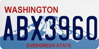 WA license plate ABX3960