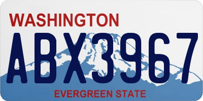WA license plate ABX3967