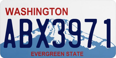 WA license plate ABX3971