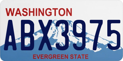 WA license plate ABX3975