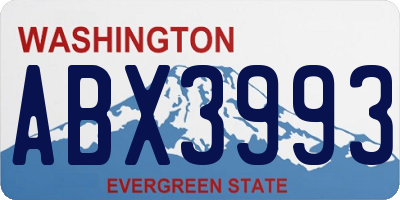 WA license plate ABX3993