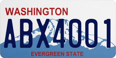 WA license plate ABX4001