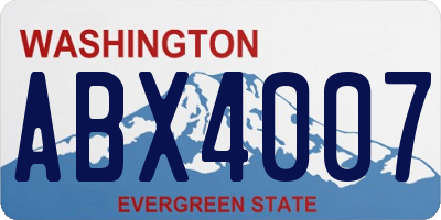 WA license plate ABX4007