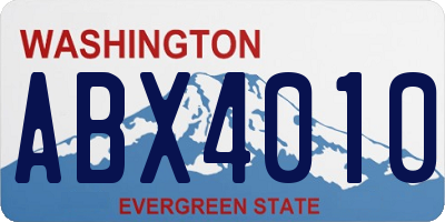 WA license plate ABX4010