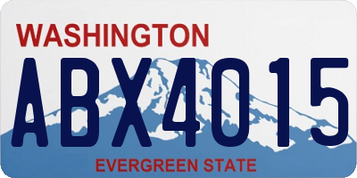 WA license plate ABX4015