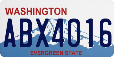 WA license plate ABX4016