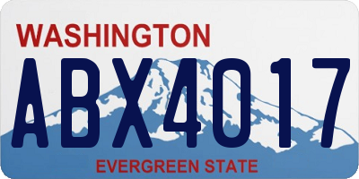 WA license plate ABX4017