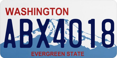 WA license plate ABX4018