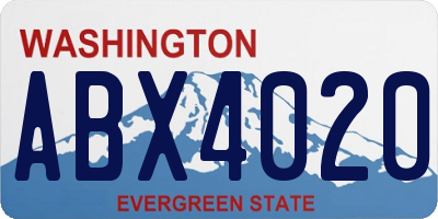 WA license plate ABX4020