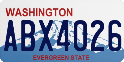 WA license plate ABX4026