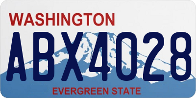 WA license plate ABX4028